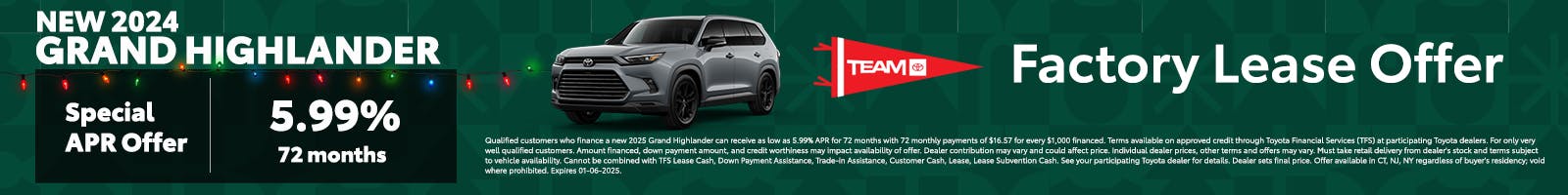 Grand Highlander Factory Lease Offer