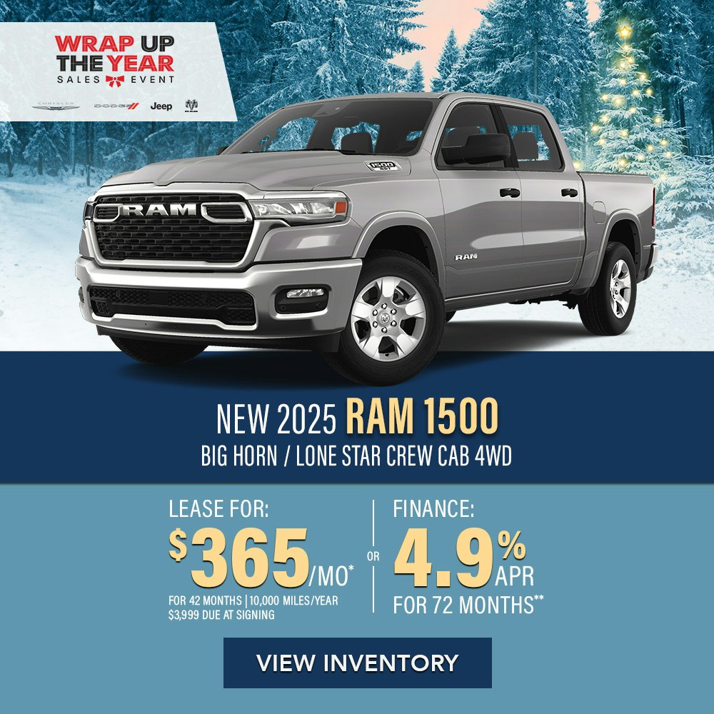 New 2025 RAM 1500 Big Horn/Lone Star Crew Cab 4WD | Diehl of Grove City