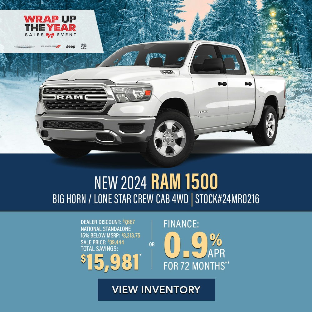 New 2024 RAM 1500 Big Horn/Lone Star Crew Cab 4WD