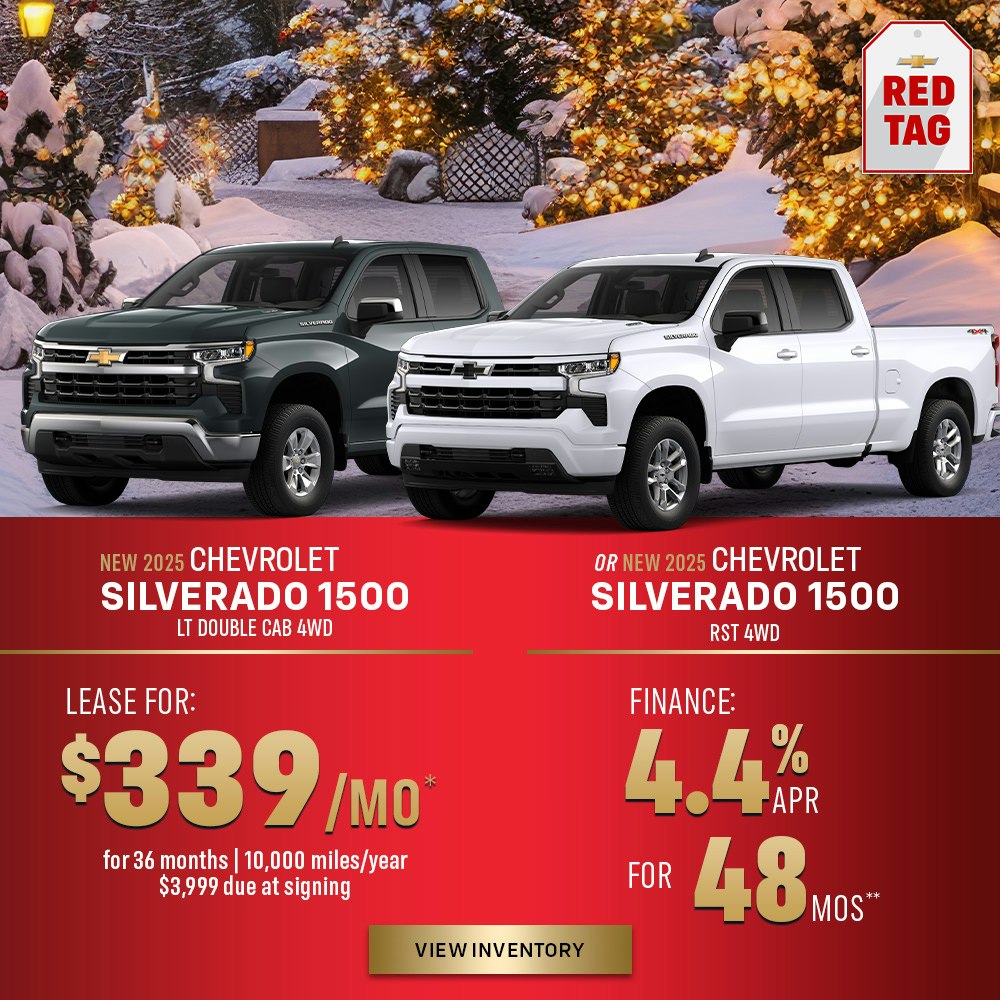 New 2025 Chevrolet Silverado 1500 LT Double Cab 4WD or New 2025 Chevrolet Silverado 1500 RST 4WD | Diehl Chevrolet