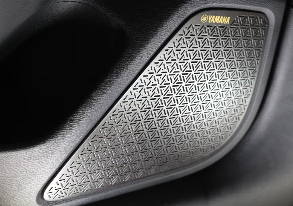 close up of yamaha speakers for the 2025 mitsubishi outlander