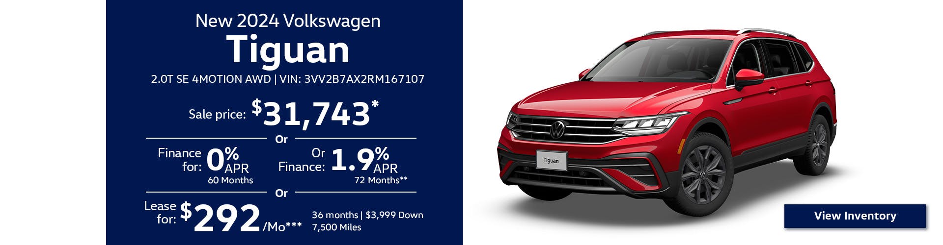 New 2024 Volkswagen Tiguan 2.0T SE 4MOTION AWD