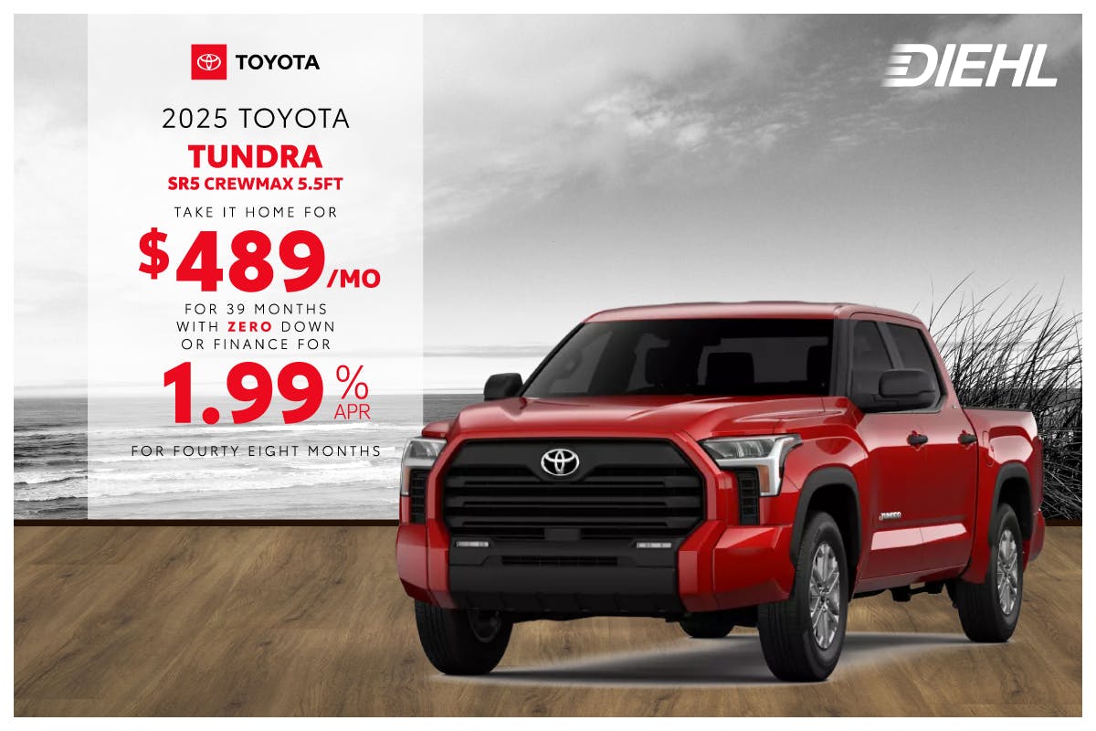 New 2025 Toyota Tundra SR5 CrewMax 5.5ft | Diehl Toyota of Hermitage