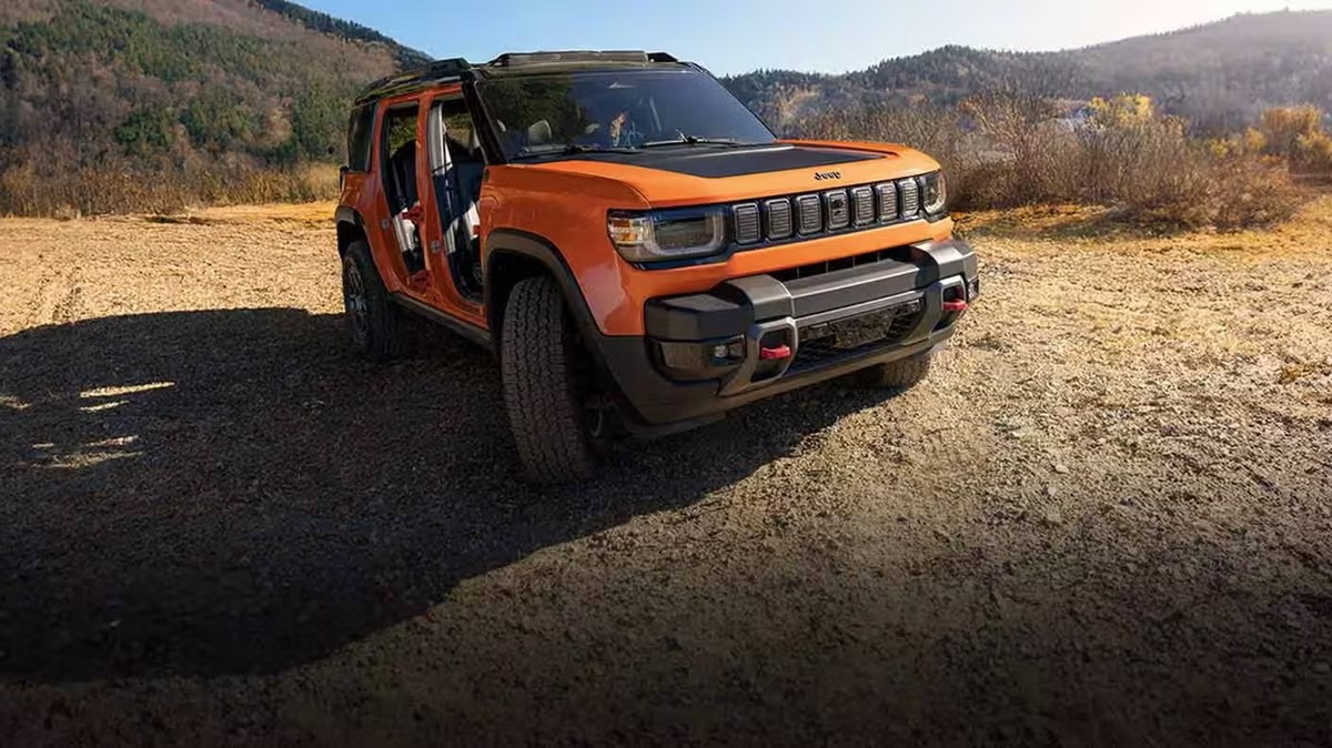 Jeep Recon EV parked in a field