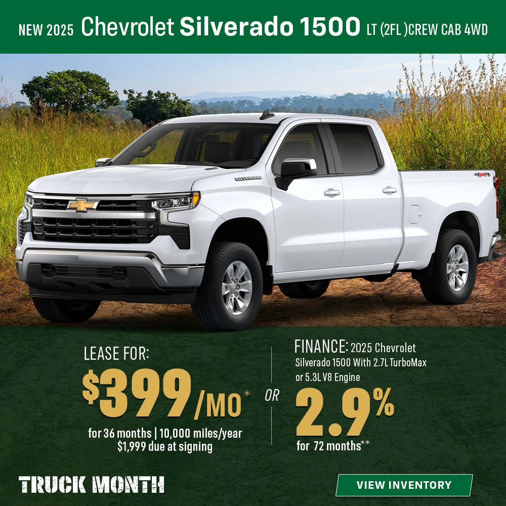 New 2025 Chevrolet Silverado 1500 LT (2FL) Crew Cab 4WD | Diehl Chevrolet