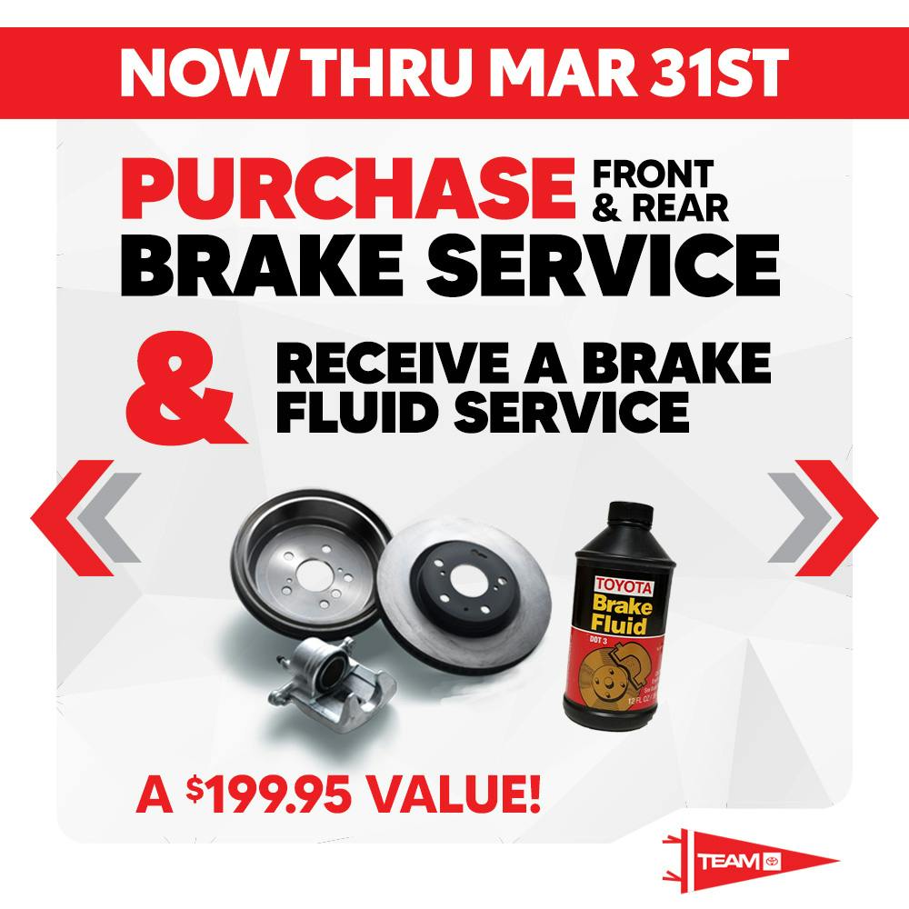 Purchase Front & Rear Brake Service, Get A Free Brake Fluid Service | Team Toyota of Princeton