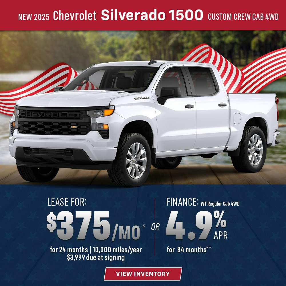New 2025 Chevrolet Silverado 1500 Custom Crew Cab 4WD