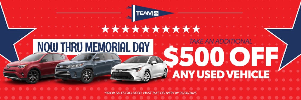 Memorial Day Used Car Savings | Team Toyota of Princeton
