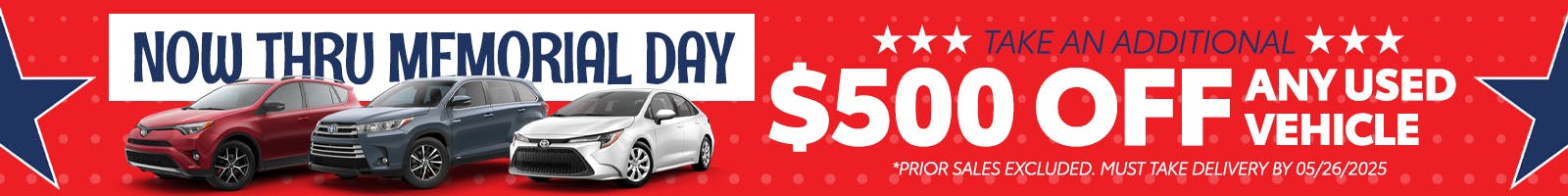 Memorial Day Used Car Savings | Team Toyota of Princeton