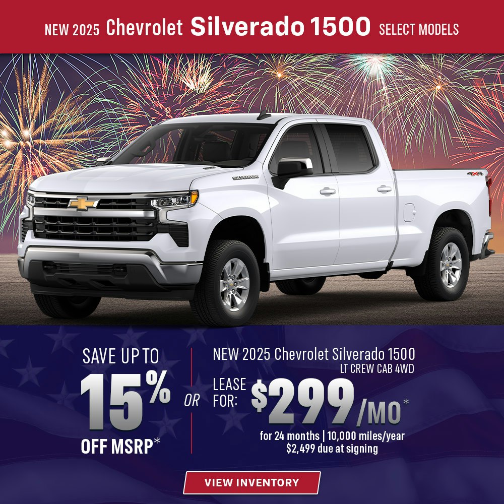 Select New 2025 Chevrolet Silverado 1500 Models OR New 2025 Chevrolet Silverado 1500 LT Crew Cab 4WD