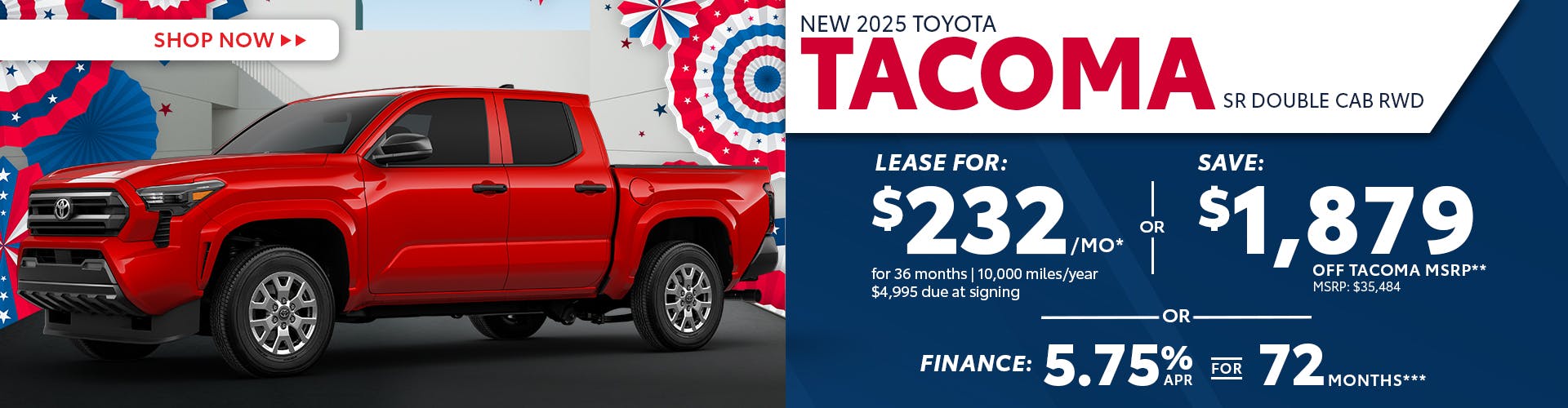 New 2025 Toyota Tacoma SR Double Cab RWD