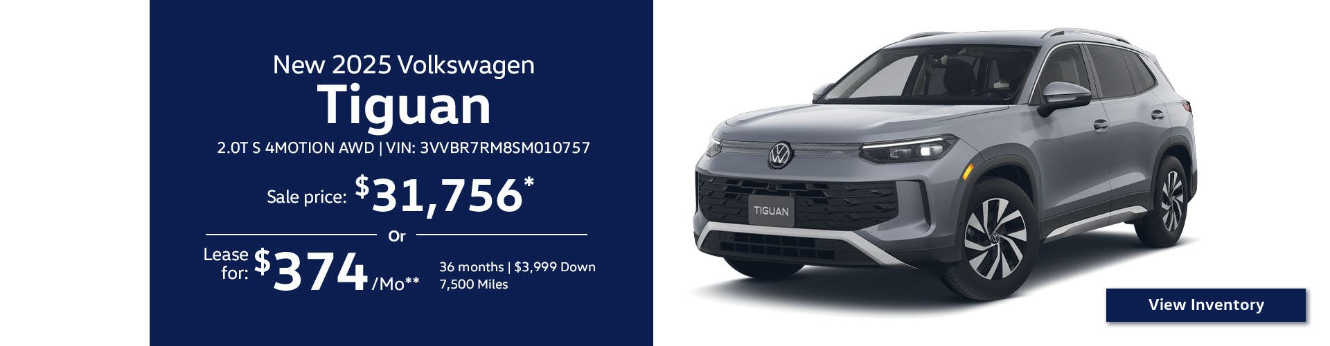 New Volkswagen Tiguan 2.0T S 4MOTION AWD