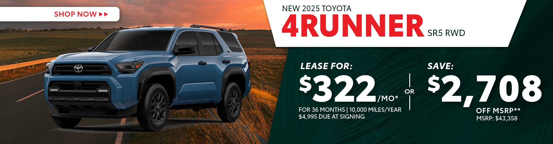 New 2025 Toyota 4Runner SR5 RWD