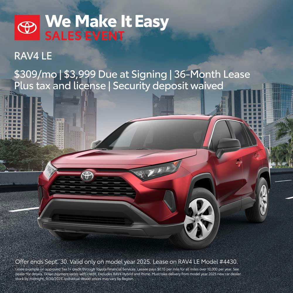 September 2025 SoCal RAV4 Lease