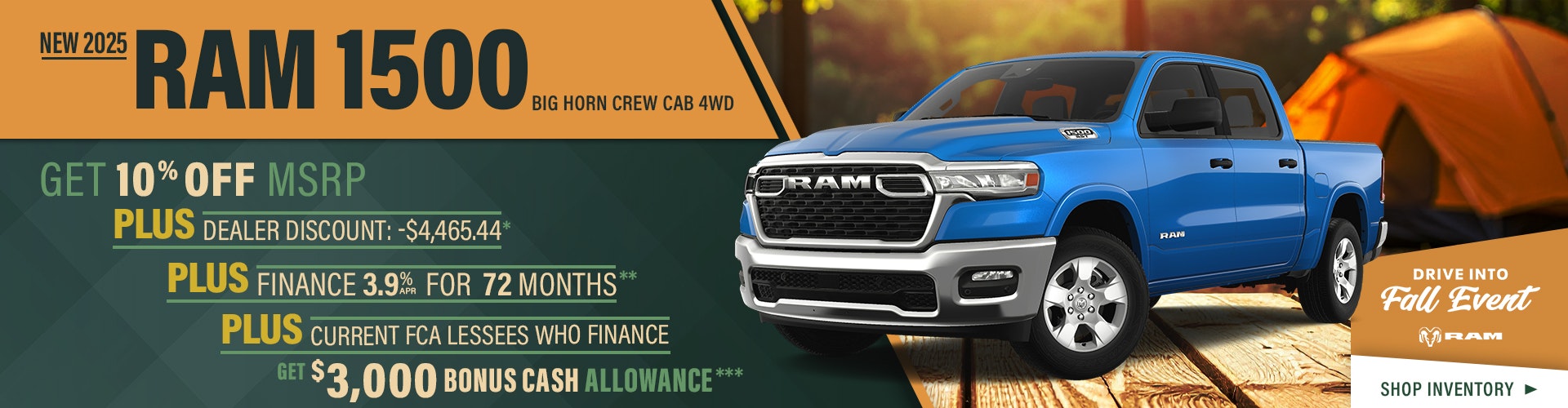 New 2025 RAM 1500 Big Horn Crew Cab 4WD