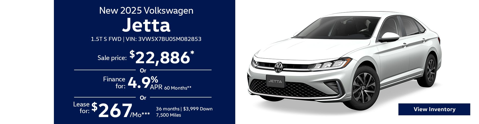 New 2025 Volkswagen Jetta 1.5T S FWD