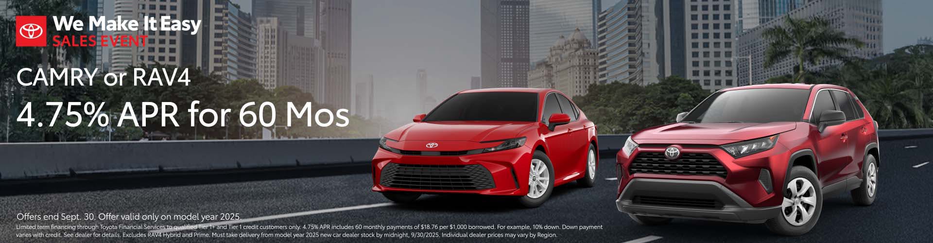 September 2025 SoCal Camry RAV4 APR