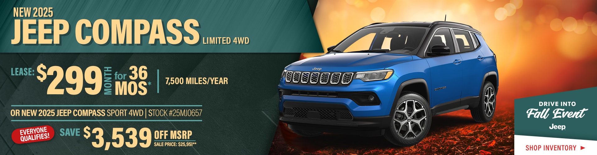 New 2025 Jeep Compass Limited 4WD OR New 2025 Jeep Compass Sport 4WD