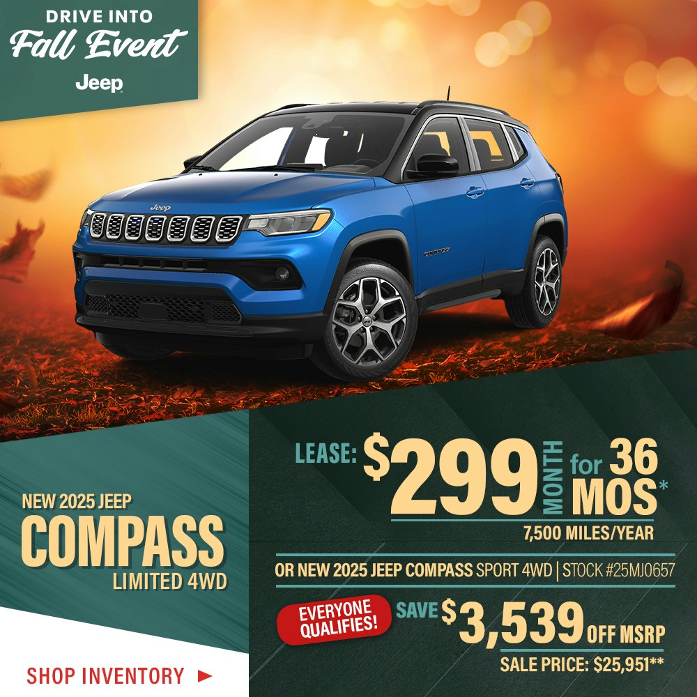 New 2025 Jeep Compass Limited 4WD OR New 2025 Jeep Compass Sport 4WD