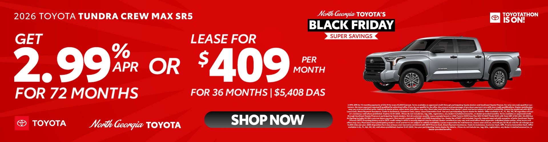 Toyota Tundra Toyotathon Sales Event