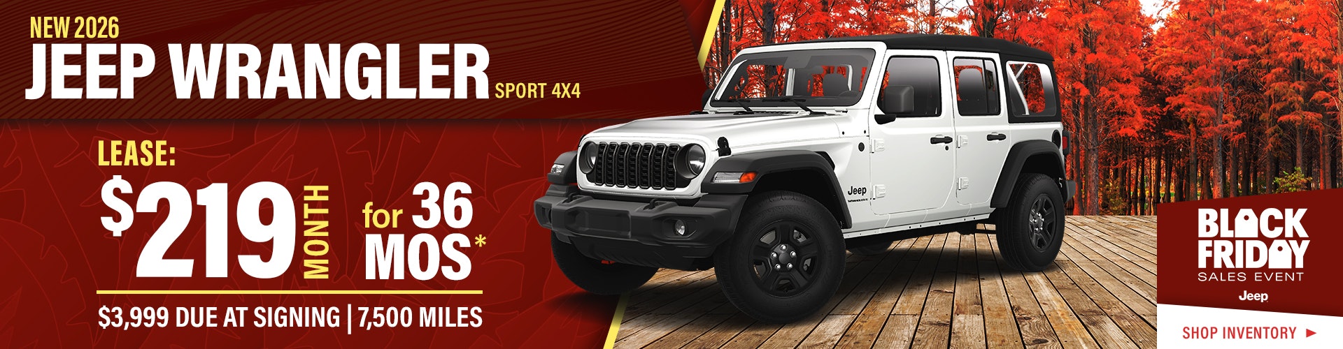 New 2026 Jeep Wrangler Sport 4X4