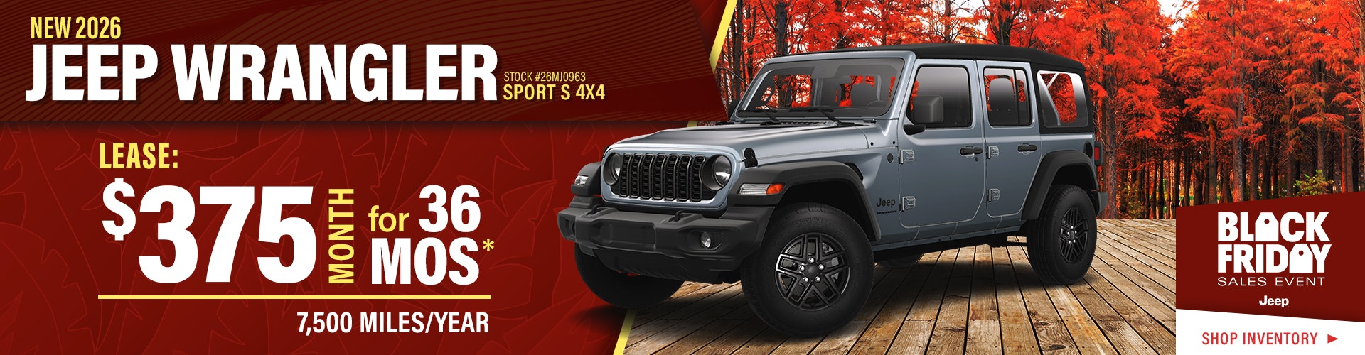New 2026 Jeep Wrangler Sport S 4X4