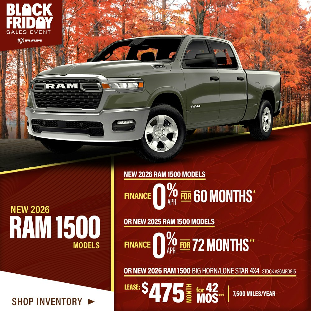 New 2026 RAM 1500 Models OR New 2025 RAM 1500 Models OR New 2026 RAM 1500 Big Horn/Lone Star 4X4