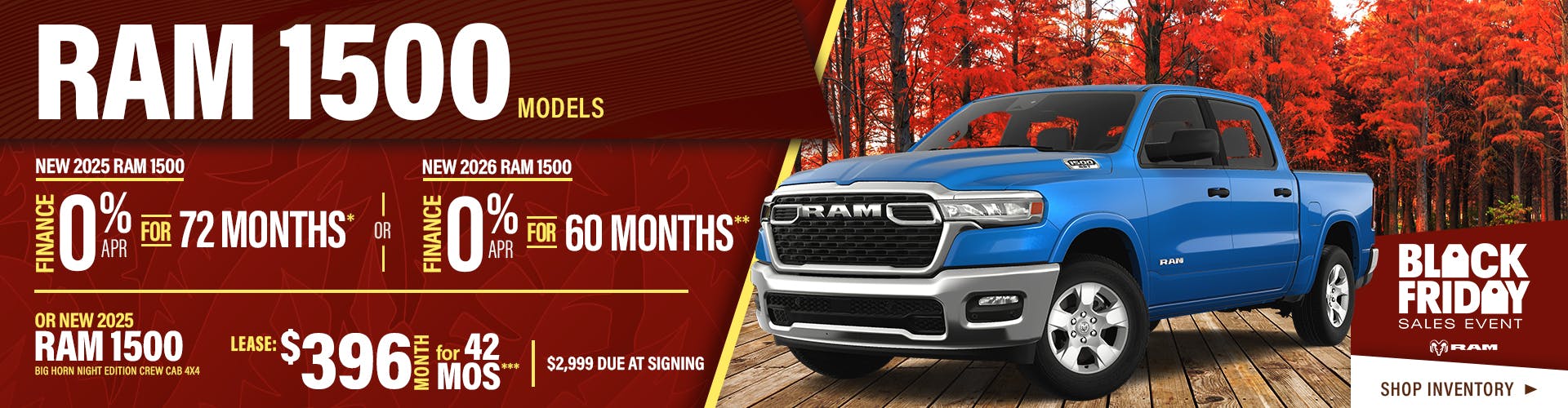 New 2025 RAM 1500 or New 2026 RAM 1500 OR New 2025 RAM 1500 Big Horn Night Edition Crew Cab 4X4