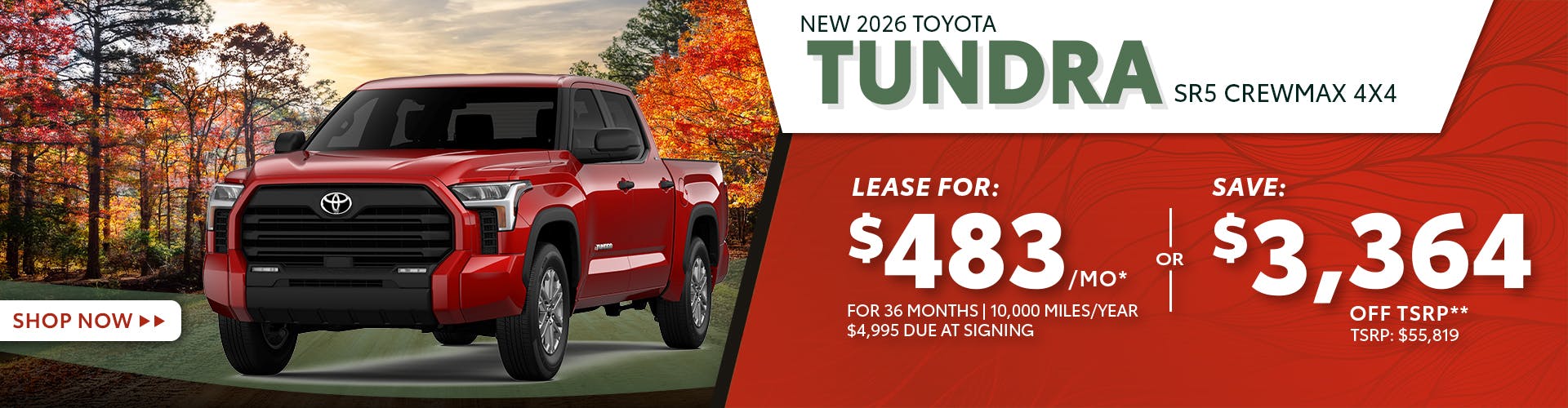 New 2026 Toyota Tundra SR5 CrewMax 4X4