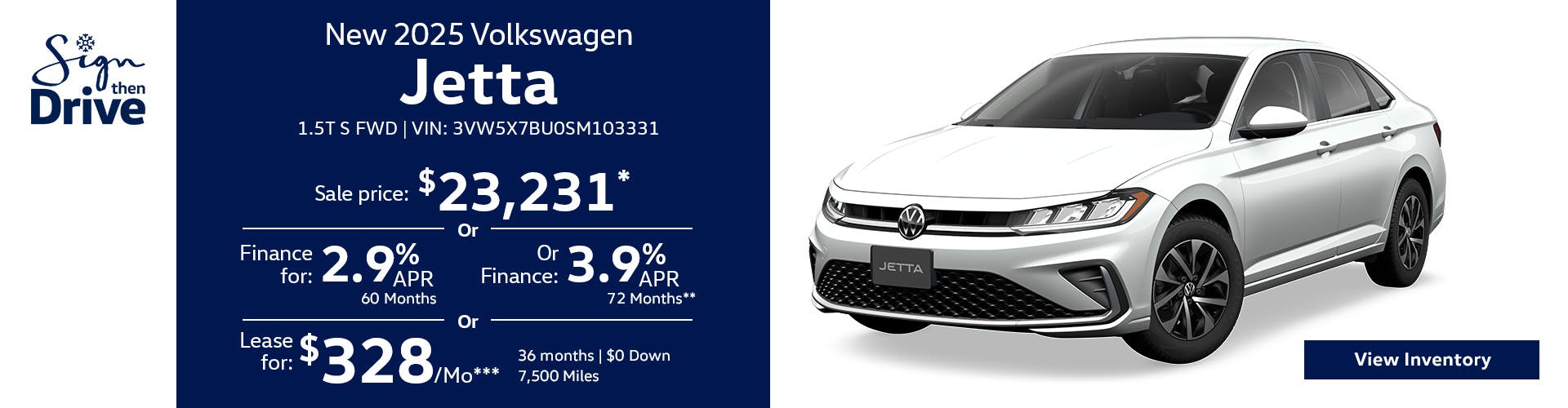 New 2025 Volkswagen Jetta 1.5T S FWD