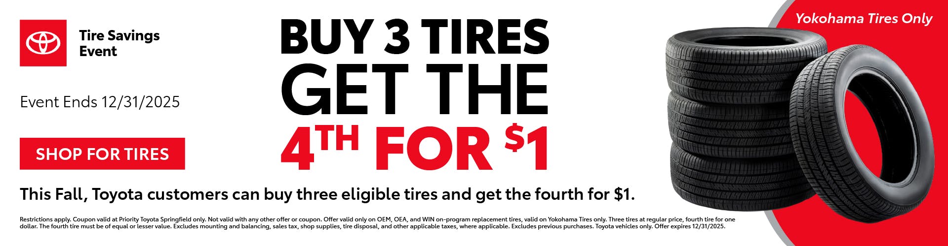 Buy 3 Tires Get the 4th for $1