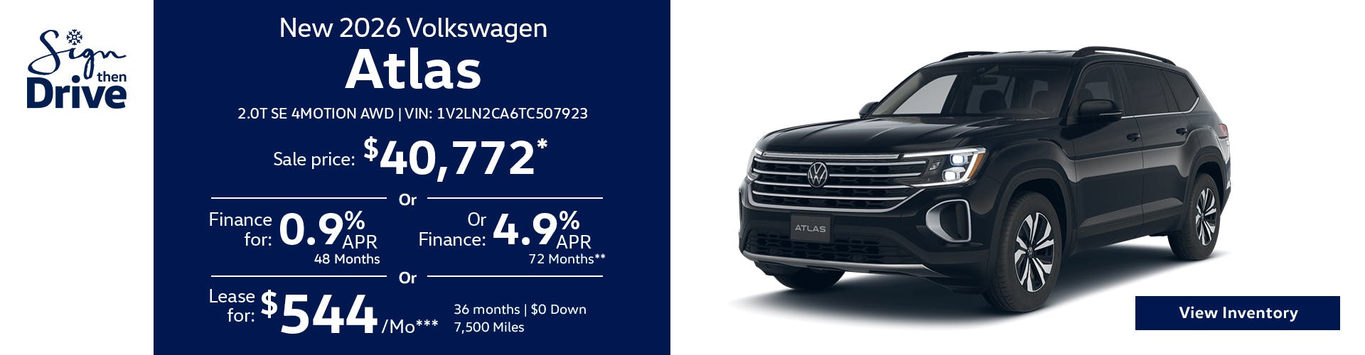 New 2026 Volkswagen Atlas 2.0T SE 4MOTION AWD