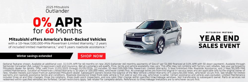 0% APR Outlander | South Park Mitsubishi