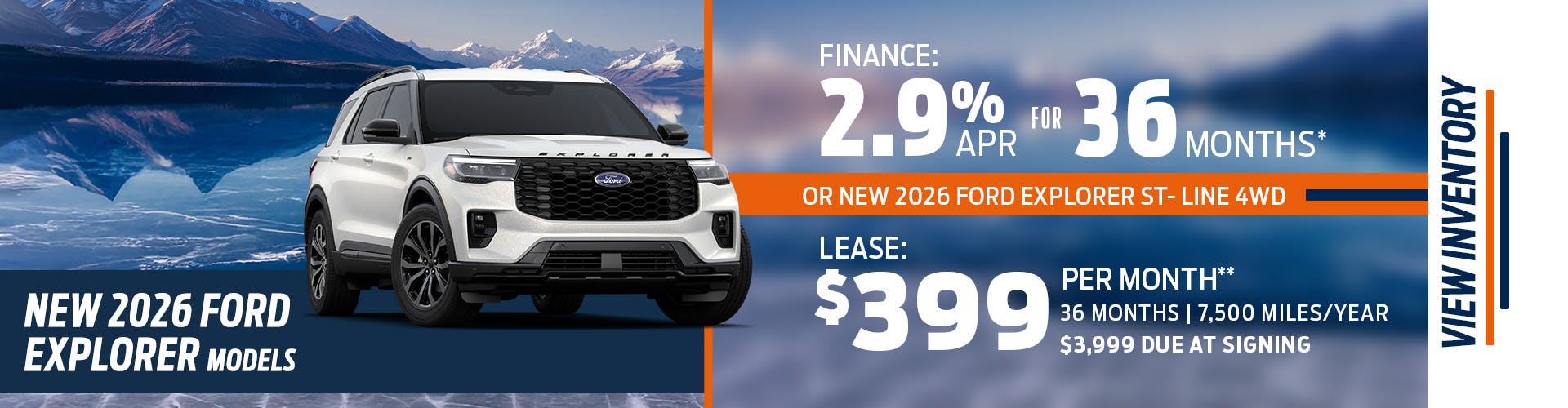 New 2026 Ford Explorer Models OR New 2026 Ford Explorer ST- Line 4WD
