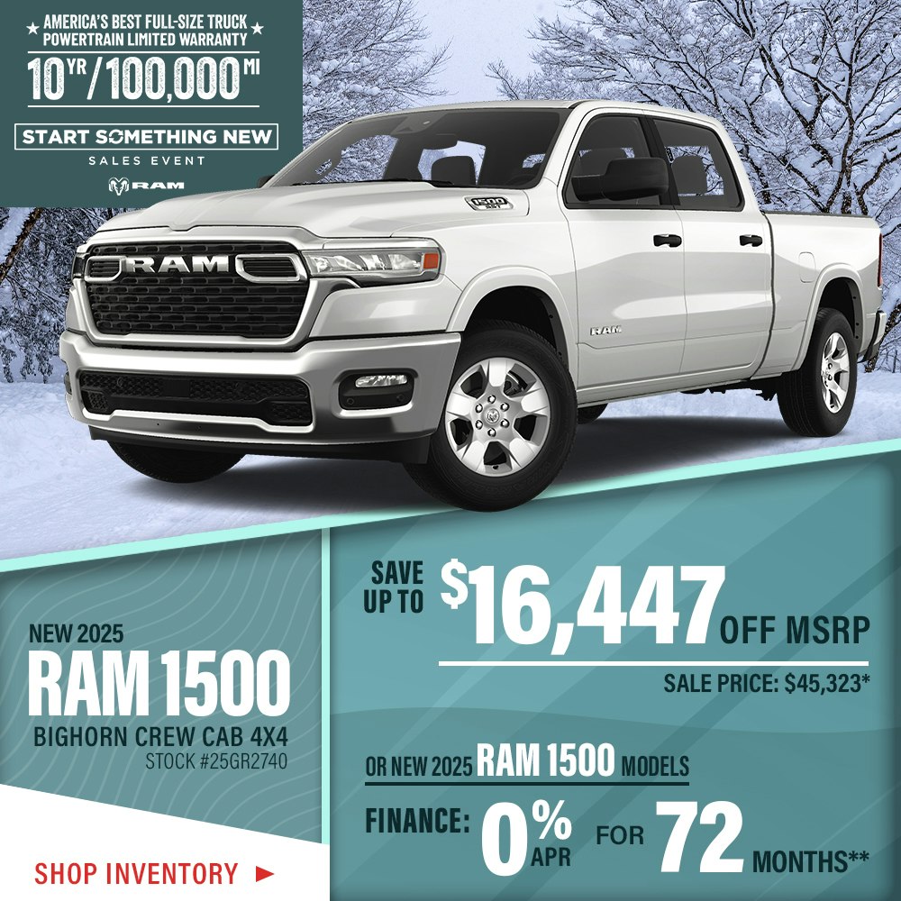 New 2025 Ram 1500 Bighorn Crew Cab 4X4 OR New 2025 Ram 1500 Models