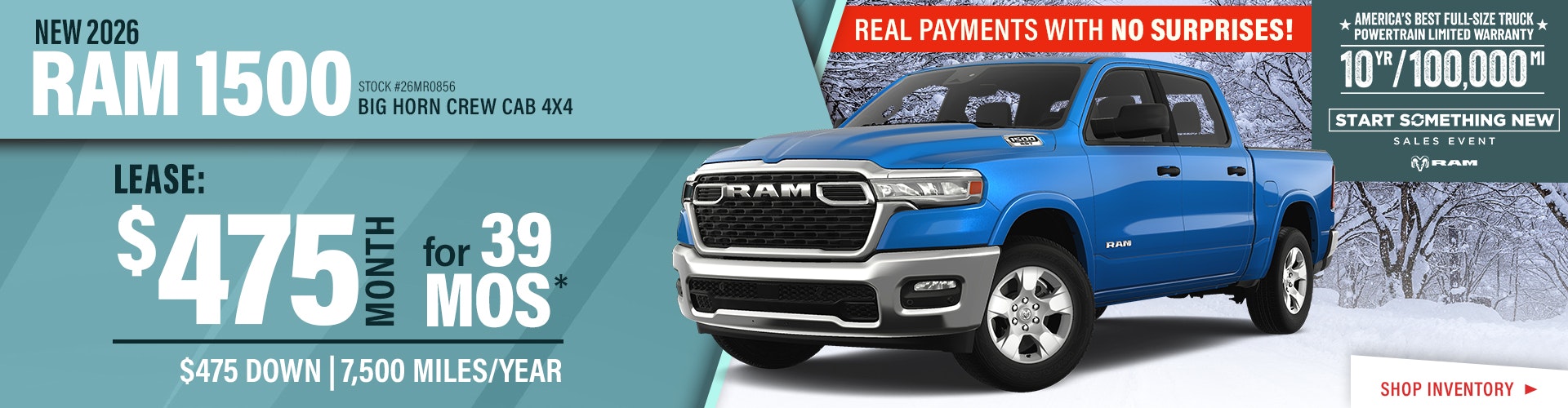 New 2026 Ram 1500 Big Horn Crew Cab 4X4