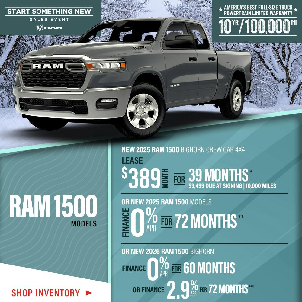 New 2025 Ram 1500 Bighorn Crew Cab 4X4 OR New 2025 RAM 1500 OR New 2026 Ram 1500 Bighorn