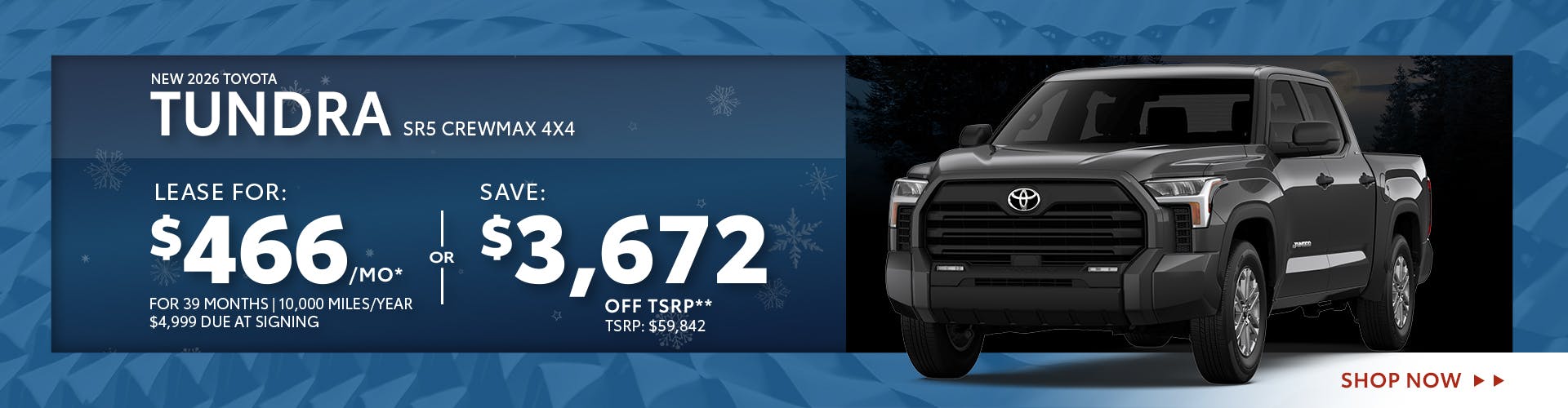 New 2026 Toyota Tundra SR5 CrewMax 4X4