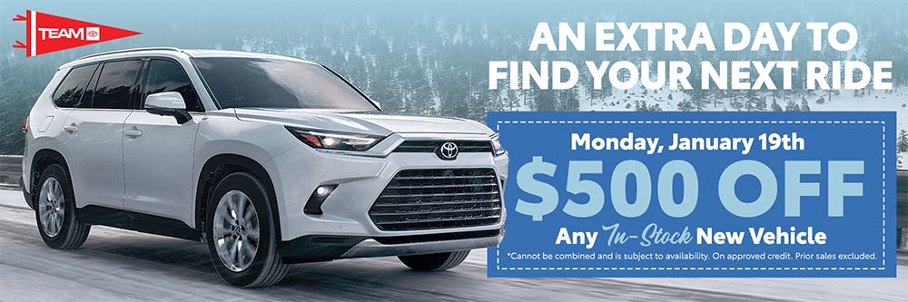 $500 Off Any In-Stock New Vehicle | Team Toyota of Princeton