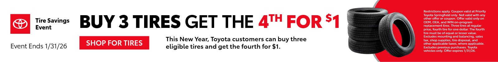 Buy 3 Tire Offer | Priority Toyota Springfield