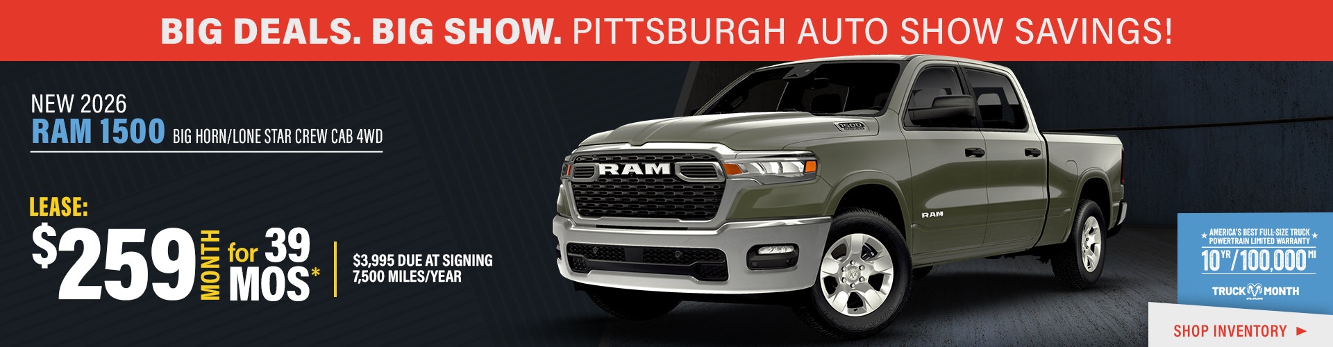 New 2026 RAM 1500 Big Horn/Lone Star Crew Cab 4WD