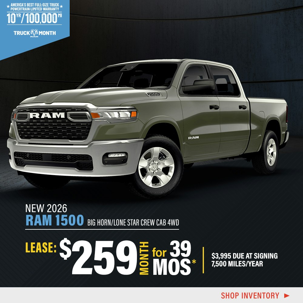 New 2026 RAM 1500 Big Horn/Lone Star Crew Cab 4WD