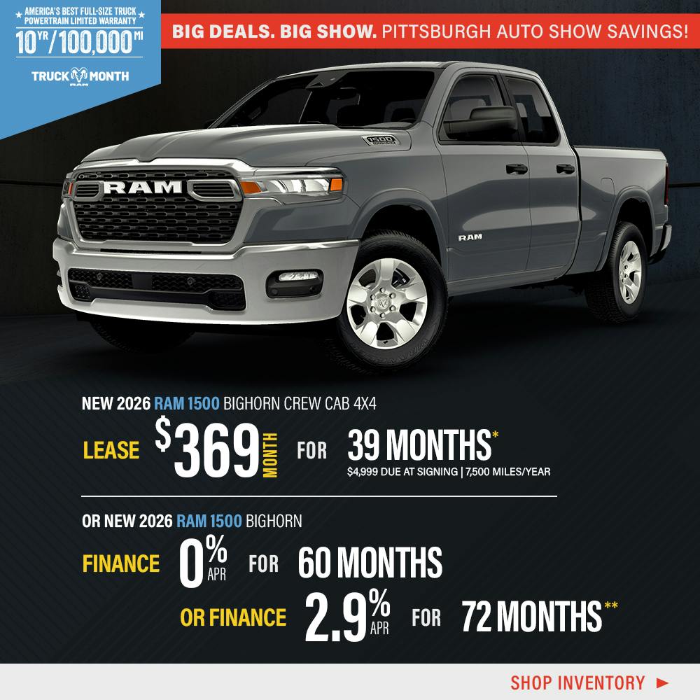 New 2026 Ram 1500 Bighorn Crew Cab 4X4 OR New 2026 Ram 1500 Bighorn