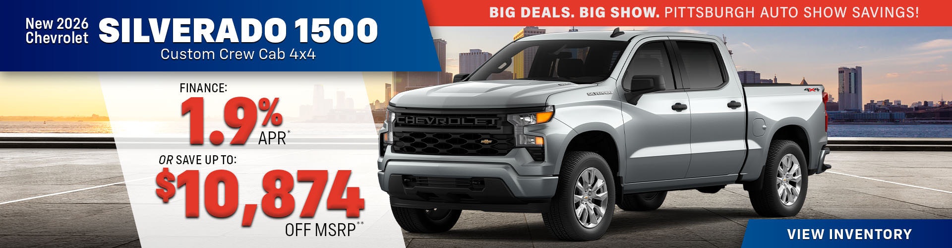 New 2026 Chevrolet Silverado 1500 Custom Crew Cab 4X4