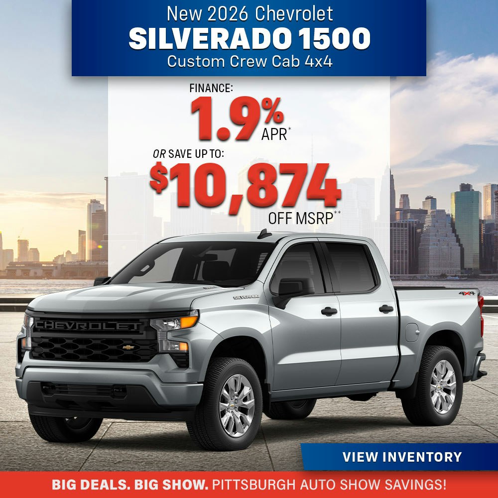 New 2026 Chevrolet Silverado 1500 Custom Crew Cab 4X4