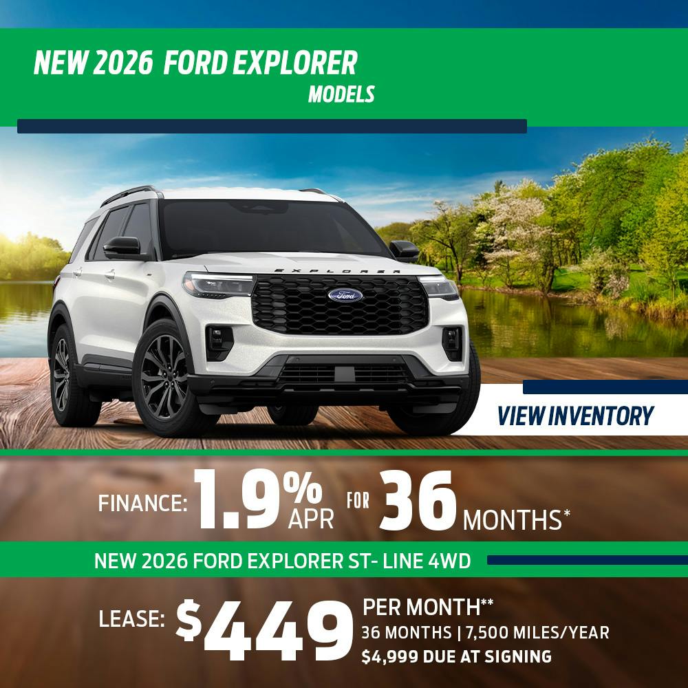 New 2026 Ford Explorer Models OR New 2026 Ford Explorer ST- Line 4WD