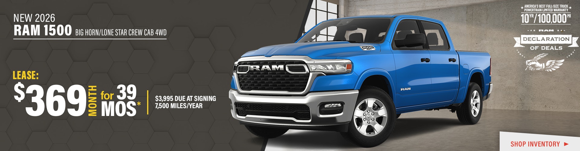 New 2026 RAM 1500 Big Horn/Lone Star Crew Cab 4WD