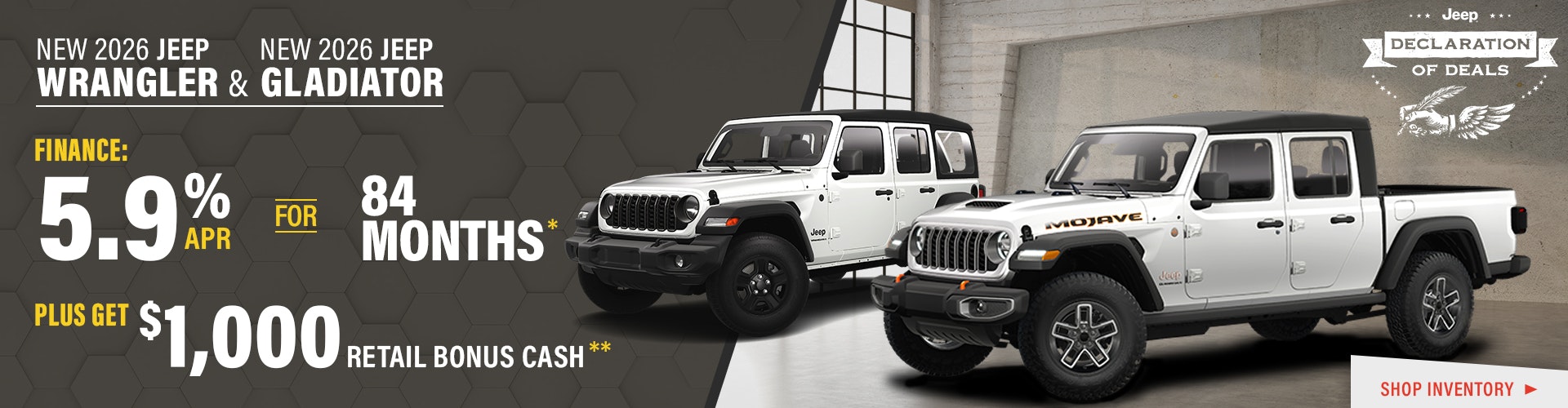 New 2026 Jeep Wrangler and 2026 Gladiator
