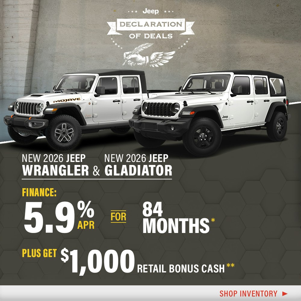 New 2026 Jeep Wrangler and 2026 Gladiator