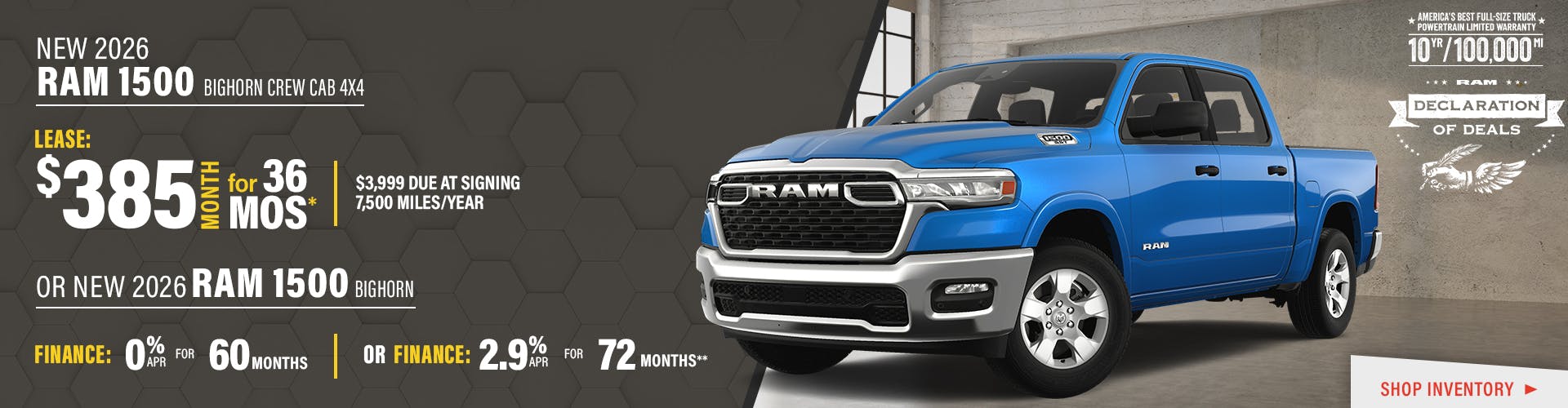 New 2026 Ram 1500 Bighorn Crew Cab 4X4 OR New 2026 Ram 1500 Bighorn